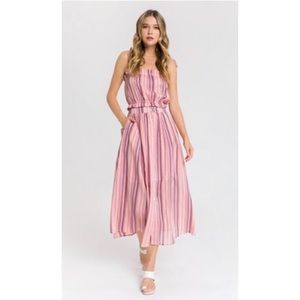 English Factory multi striped top and midi skirt